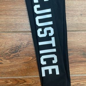New Justice Black Leggings with Elastic Waist Stretch Knit, Size 12